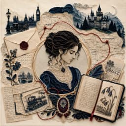 Letters and a map spread across a desk — Saylia Dracula podcast cover art